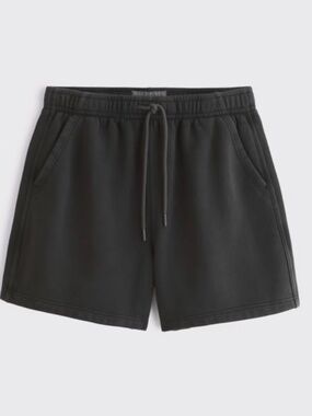 Abercrombie & Fitch A&F Essentials Relaxed Sweat Shorts | Black Sz Mens XS